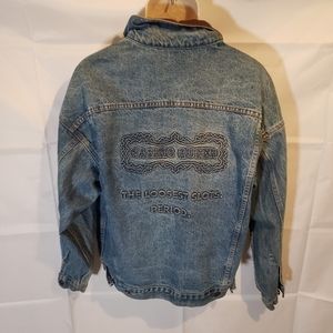 Casino queen rare vtg denim leather color jacket